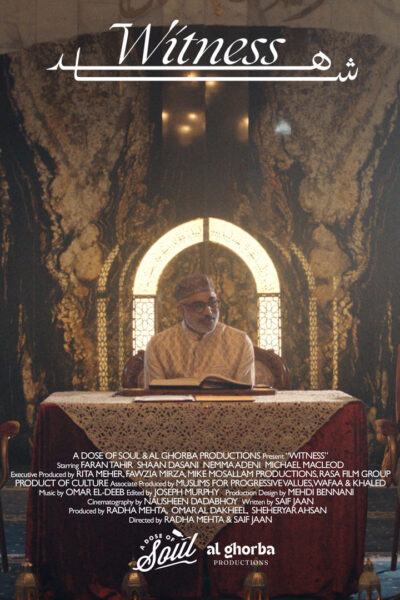 Poster. The central figure, a man, sitting in the middle.