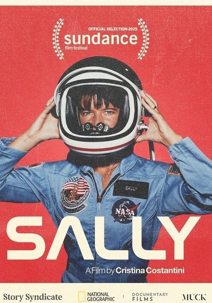 Sally film poster: a woman wearing an astronaut helmet and uniform